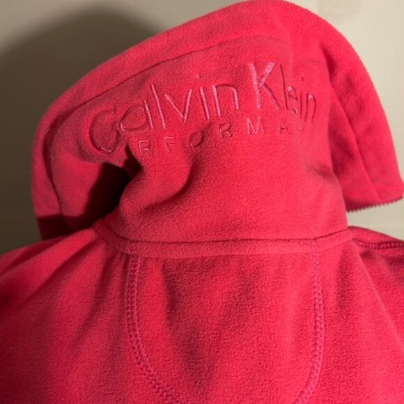 Calvin Klein size Large womens athletic work out fleece vest pink gym wear coat - Picture 2 of 6